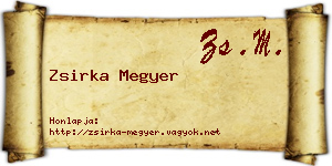 Zsirka Megyer névjegykártya